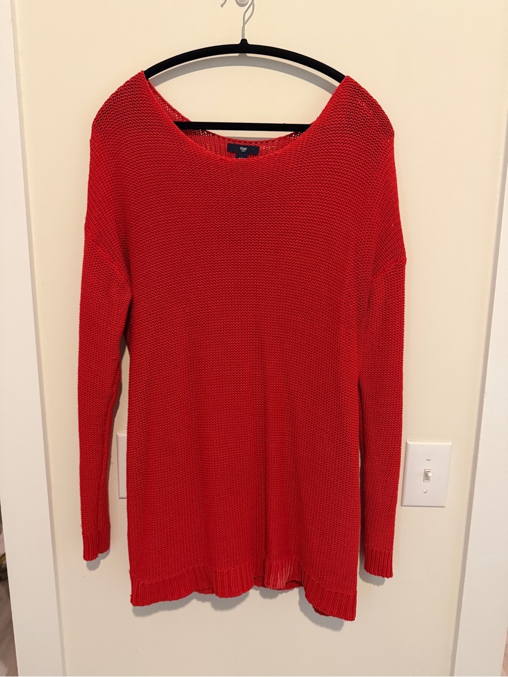 GAP Red Scoop Neck Knit Sweater